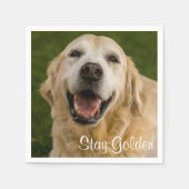 Golden Bleibe Golden Retriever Cocktail Napkins Serviette (Vorderseite)