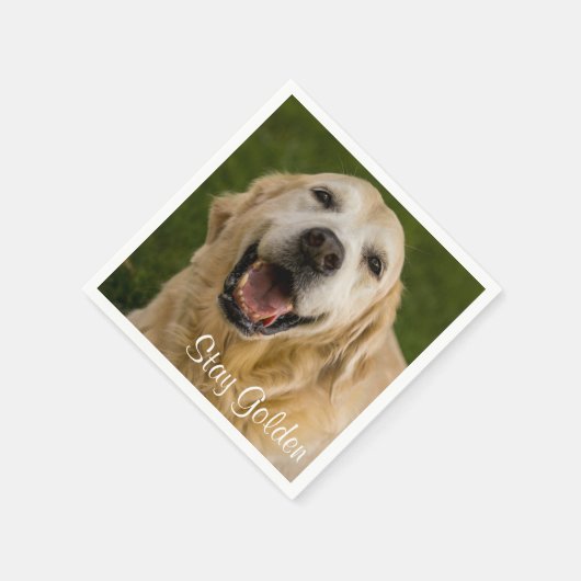 Golden Bleibe Golden Retriever Cocktail Napkins Serviette (Ecke)