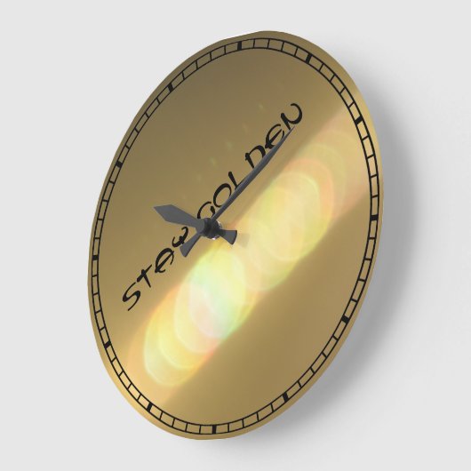 Golden bleibe mit Refracted Gold Light benutzerdef Große Wanduhr (Winkel)