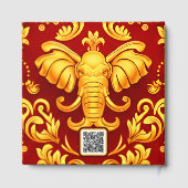 Golden Blessings: Personalized Elephant Mara QR Gästebuch (Rückseite)