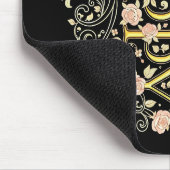 Golden Bliss: Elegant Floral Happy Mousepad (Ecke)