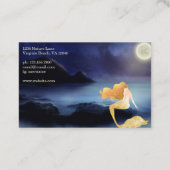 Golden Blond Mermaid Full Moon Lagoon Beach Visitenkarte (Rückseite)