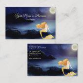 Golden Blond Mermaid Full Moon Lagoon Beach Visitenkarte (Vorne/Hinten)