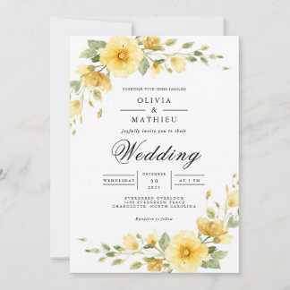 Golden Bloom Arch Blühend Hochzeit Einladung