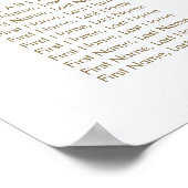 Golden Bloom: Blue & White Floral Wedding  Poster (Ecke)