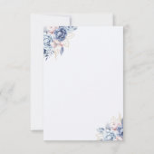 Golden Bloom: Blue & White Floral Wedding RSVP Karte (Rückseite)