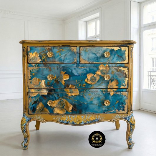 Golden Bloom Botanic Tissue Seidenpapier