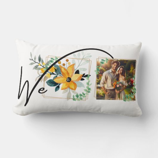 Golden Bloom Custom Couple Lumbar Lendenkissen (Vorderseite)