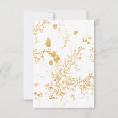 Golden Bloom Delicate Floral Calligraphy QR Code RSVP Karte (Rückseite)