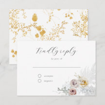 Golden Bloom Delicate Floral Calligraphy Wedding R