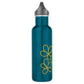 Golden Bloom - Elegantes Design Goldene Blume Edelstahlflasche (Links)