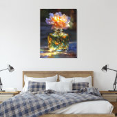 Golden Bloom Elixir - Dreamlike Floral Parfüm Leinwanddruck (Insitu (Schlafzimmer))
