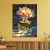 Golden Bloom Elixir - Dreamlike Floral Parfüm Leinwanddruck (Insitu (Wohnzimmer))