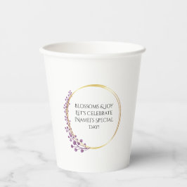 Golden Bloom Floral Geburtstagsparty Pappbecher