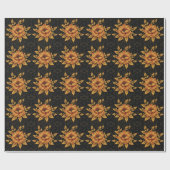 Golden Bloom Floral Geschenkpapier (Flach)