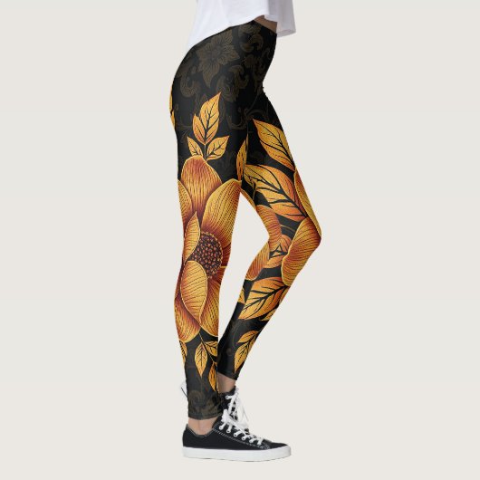 Golden Bloom Floral Leggings (Rechts)