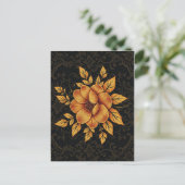 Golden Bloom Floral Postkarte (Stehend Vorderseite)