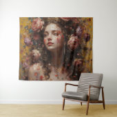 Golden Bloom Goddess – Large Horizontal Wall Tapes Wandteppich (Beispiel (Horizontal))