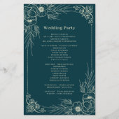 Golden Bloom Hochzeitsprogramme (Rückseite)