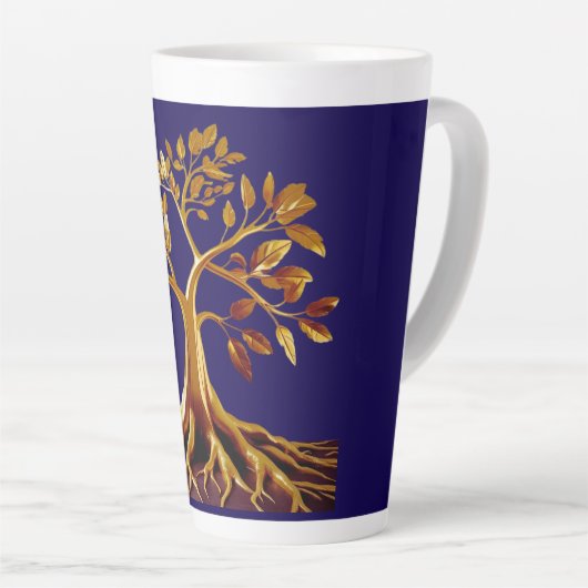 Golden Bloom Large Latte Tasse (Rechte Ecke)