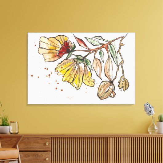 Golden Bloom Leinwanddruck (Insitu (Wohnzimmer))