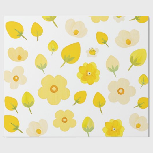 Golden Bloom Luxe Wallpaper Geschenkpapier (Flach)
