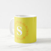 Golden Bloom Monogramm Kaffeetasse (Vorderseite Links)