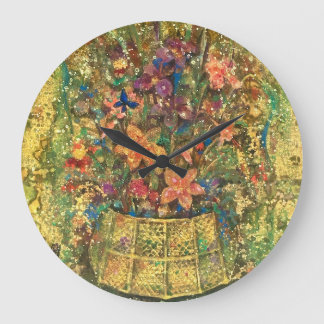 Golden Bloom of Reminiscence Große Wanduhr