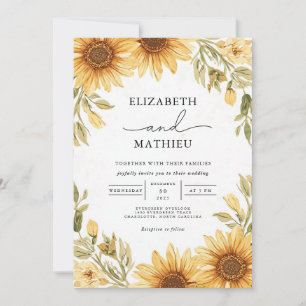 Golden Bloom Rustic Romance Hochzeit Einladung
