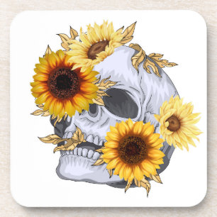 GOLDEN BLOOM SKULL GETRÄNKEUNTERSETZER