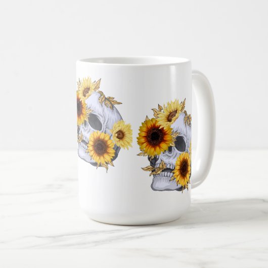 GOLDEN BLOOM SKULL KAFFEETASSE (VorderseiteRechts)