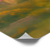 Golden Bloom - Sonnenuntergang Gemälde im Garten Poster (Ecke)