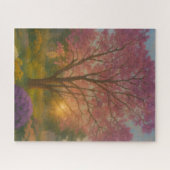 Golden Bloom - Sonnenuntergang Gemälde im Garten Puzzle (Horizontal)