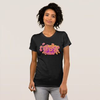 Golden-Bloom-Strauß - Thread-Art-Stil T-Shirt