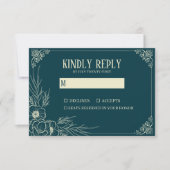 Golden Bloom Wedding Response Card RSVP Karte (Vorderseite)