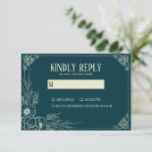 Golden Bloom Wedding Response Card RSVP Karte (Stehend Vorderseite)