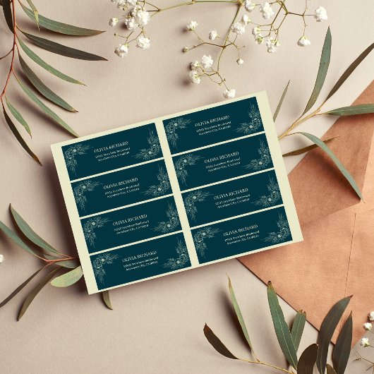 Golden Bloom Wedding Rücksendeadresse