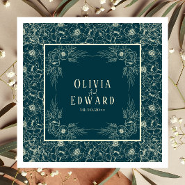 Golden Bloom Wedding Serviette