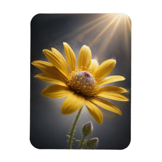 Golden Bloom – Yellow Flower Macro Photography Magnet (Vertikal)