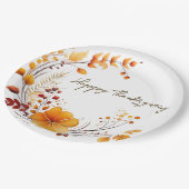 Golden Blooms & Grateful Wishes Pappteller (Schrägansicht)