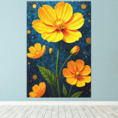 Golden Blooms Leinwanddruck (Insitu (Holzboden))