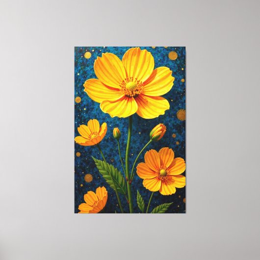 Golden Blooms Leinwanddruck (Vorderseite)