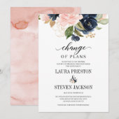 Golden Bloral Blossom Änderung von Plänen für die Einladung (Vorne/Hinten)