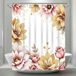 Golden Blossom Breeze Duschvorhang