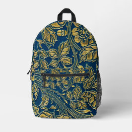 Golden Blossom Elegance Bedruckter Rucksack