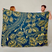 Golden Blossom Elegance Fleece Blanket
