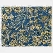 Golden Blossom Elegance Fleece Blanket (Vorderseite (Horizontal))