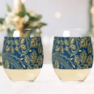 Golden Blossom Eleganz Weinglas Ohne Stiel