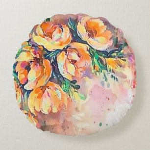 Golden Blossom Rund Kissen