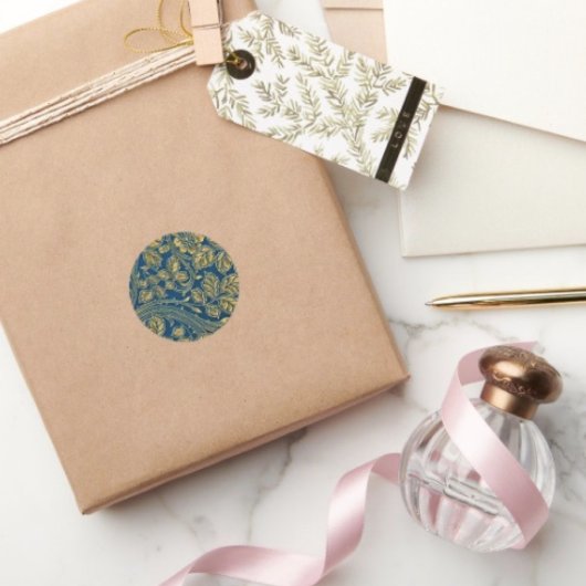 Golden Blossom Runder Aufkleber